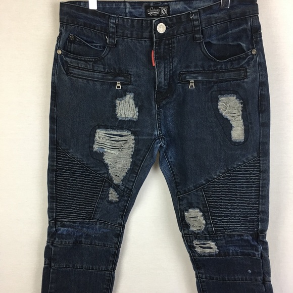 Mens Square Zero Distressed Slim Jeans - Picture 2 of 5